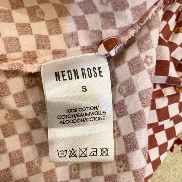 ASOS Neon Rose Floral Gingham Peter Pan Collar Midi Dress 🌼 - Picture 12 of 13